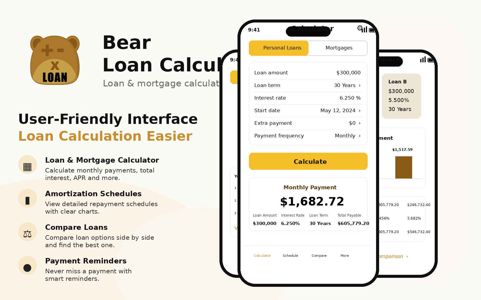BearLoanCalc app screenshot